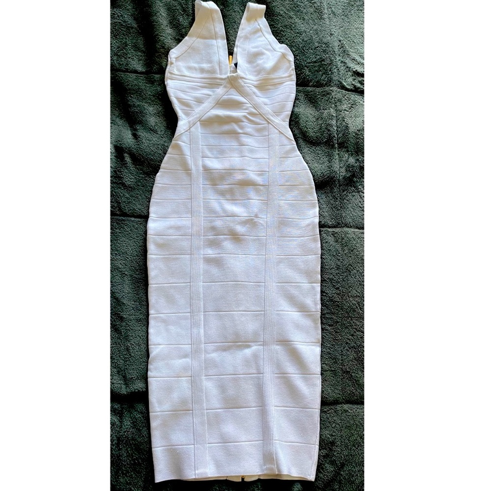 MARCIANO White MIDI Bandage Dress